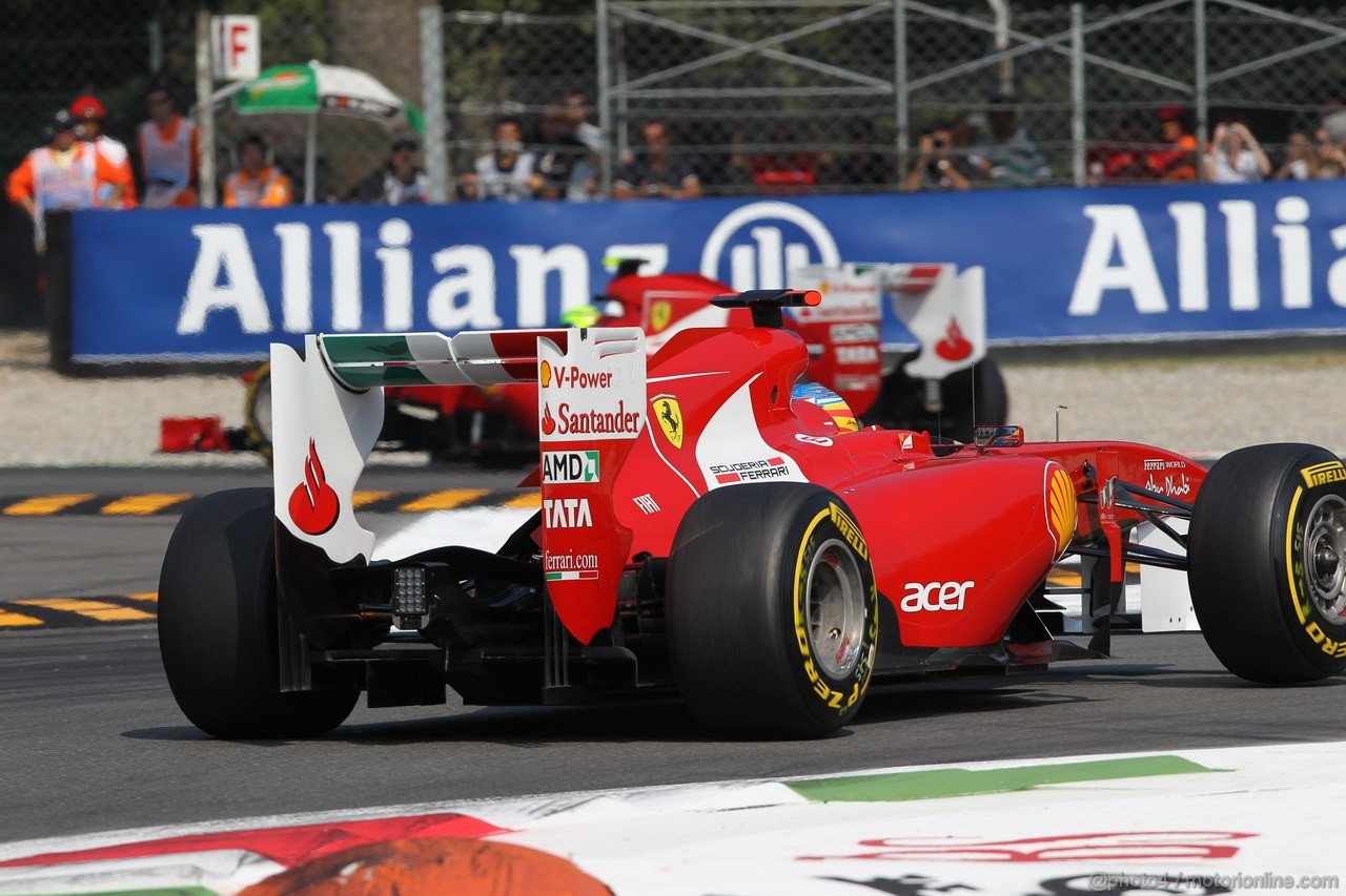 GP ITALIA, 10.09.2011- Qualifiche, Fernando Alonso (ESP), Ferrari, F-150 Italia e Felipe Massa (BRA), Ferrari, F-150 Italia 