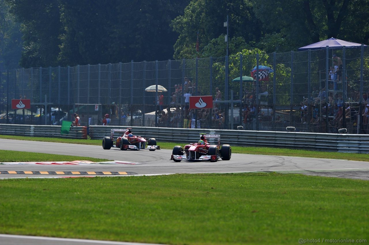GP ITALIA, 10.09.2011- Qualifiche, Felipe Massa (BRA), Ferrari, F-150 Italia e Fernando Alonso (ESP), Ferrari, F-150 Italia 
