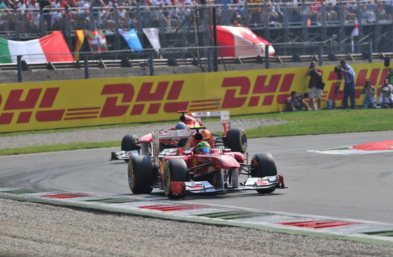 GP ITALIA, 10.09.2011- Qualifiche, Felipe Massa (BRA), Ferrari, F-150 Italia e Fernando Alonso (ESP), Ferrari, F-150 Italia 