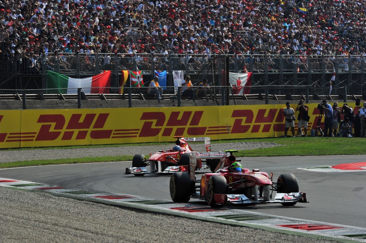 GP ITALIA, 10.09.2011- Qualifiche, Fernando Alonso (ESP), Ferrari, F-150 Italia e Felipe Massa (BRA), Ferrari, F-150 Italia 