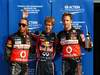GP ITALIA, 10.09.2011- Qualifiche, Sebastian Vettel (GER), Red Bull Racing, RB7 pole position, Lewis Hamilton (GBR), McLaren  Mercedes, MP4-26 secondo e Jenson Button (GBR), McLaren  Mercedes, MP4-26 terzo 