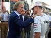GP ITALIA, 10.09.2011- Luca Cordero di Montezemolo (ITA), President Ferrari  e Michael Schumacher (GER), Mercedes GP Petronas F1 Team, MGP W02 