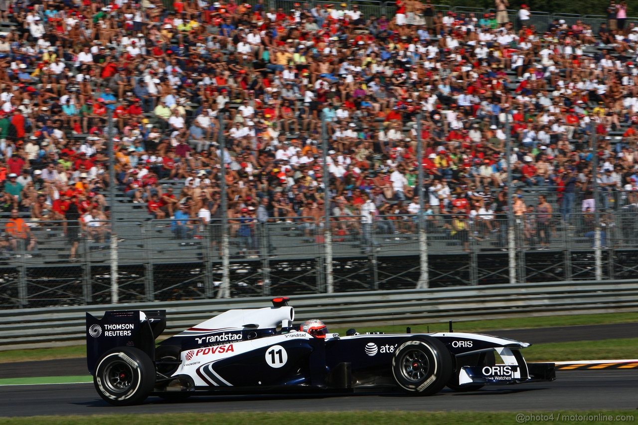 GP ITALIA, 09.09.2011- Prove Libere 1, Venerdi', Rubens Barrichello (BRA), Williams FW33 