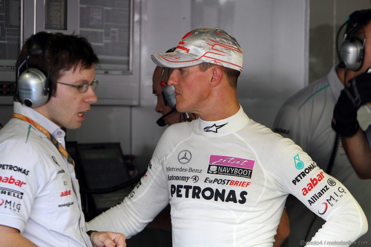 GP ITALIA, 09.09.2011- Prove Libere 1, Venerdi', Michael Schumacher (GER), Mercedes GP Petronas F1 Team, MGP W02 