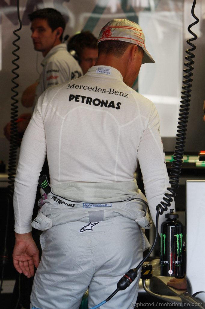 GP ITALIA, 09.09.2011- Prove Libere 1, Venerdi', Michael Schumacher (GER), Mercedes GP Petronas F1 Team, MGP W02