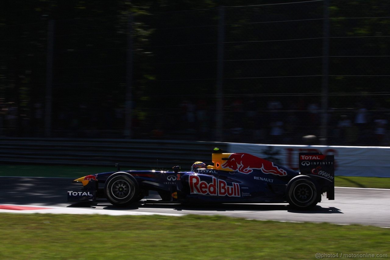 GP ITALIA, 09.09.2011- Prove Libere 1, Venerdi', Mark Webber (AUS), Red Bull Racing, RB7 