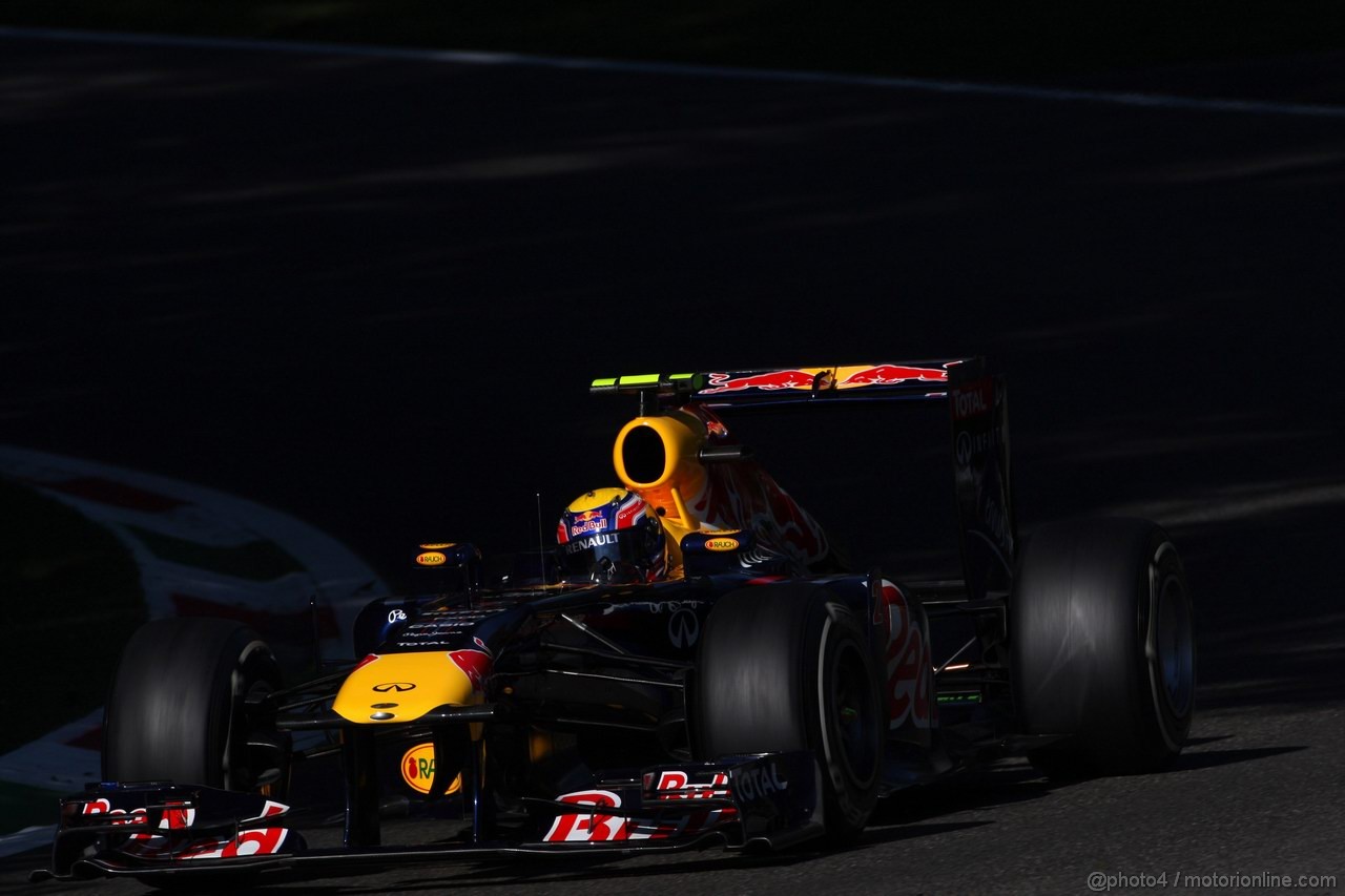 GP ITALIA, 09.09.2011- Prove Libere 1, Venerdi', Mark Webber (AUS), Red Bull Racing, RB7 