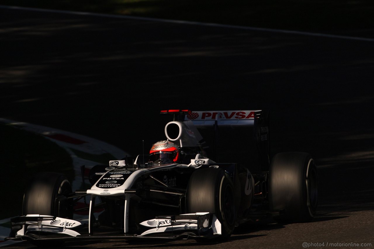 GP ITALIA, 09.09.2011- Prove Libere 1, Venerdi', Rubens Barrichello (BRA), Williams FW33