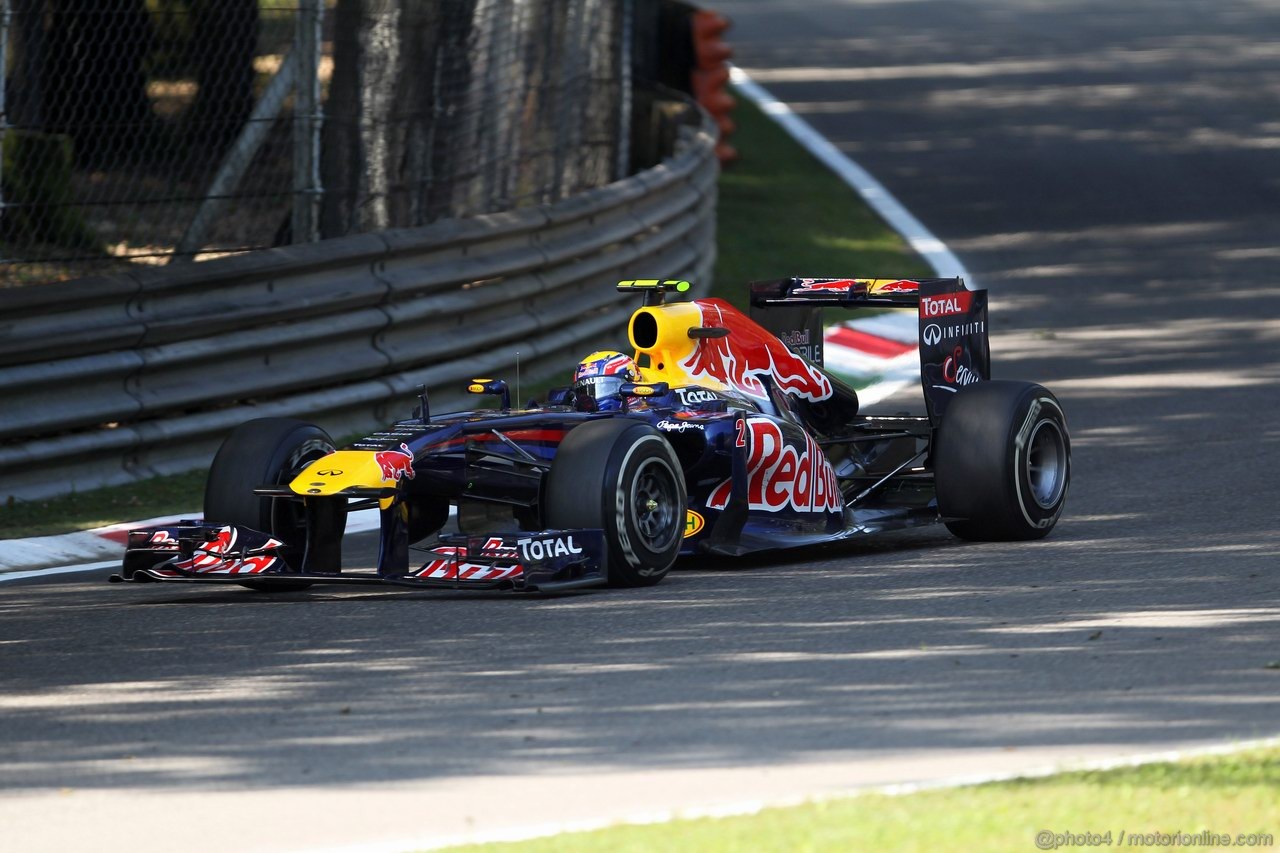 GP ITALIA, 09.09.2011- Prove Libere 1, Venerdi', Mark Webber (AUS), Red Bull Racing, RB7 