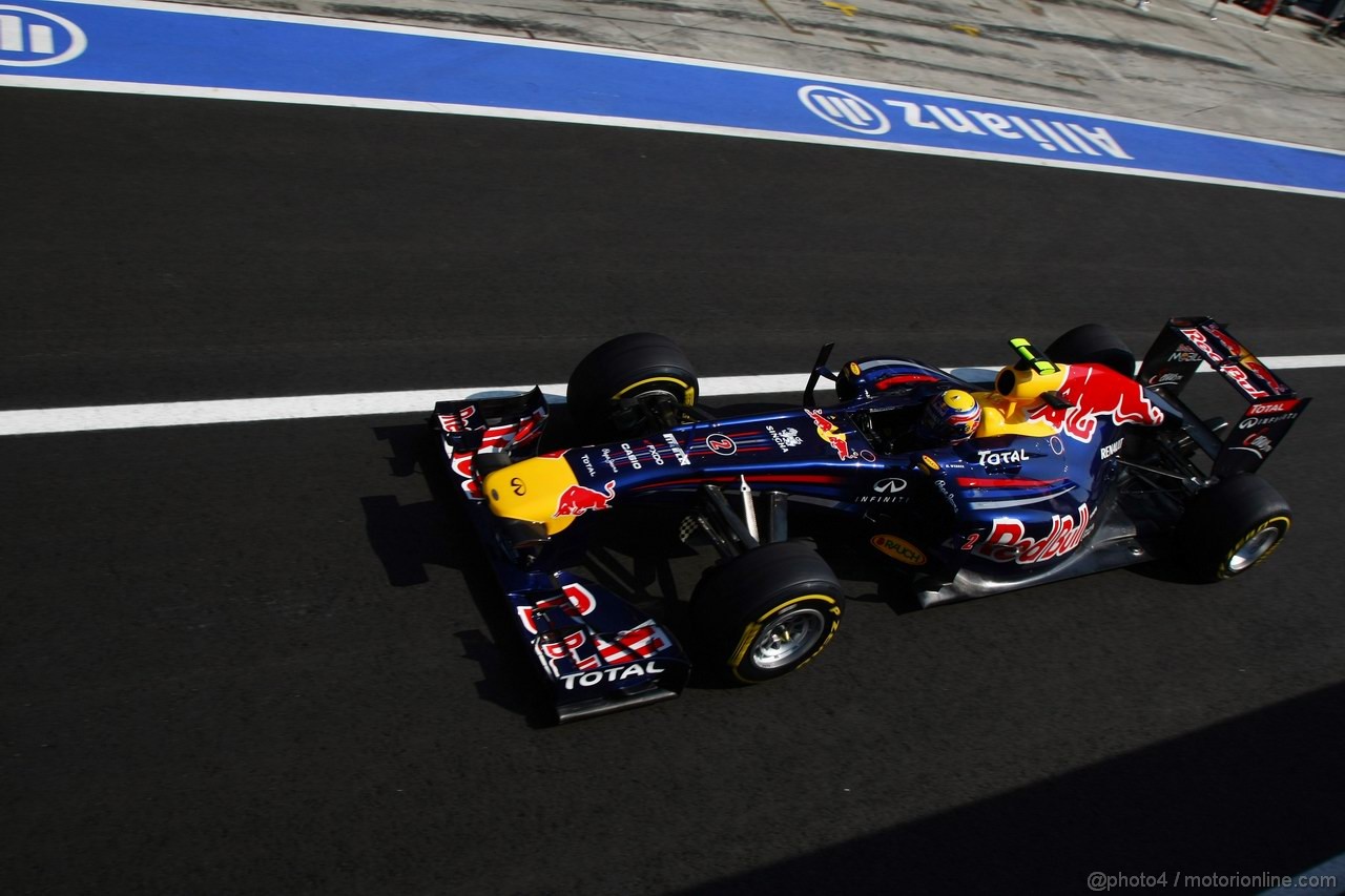 GP ITALIA, 09.09.2011- Prove Libere 2, Venerdi', Mark Webber (AUS), Red Bull Racing, RB7 