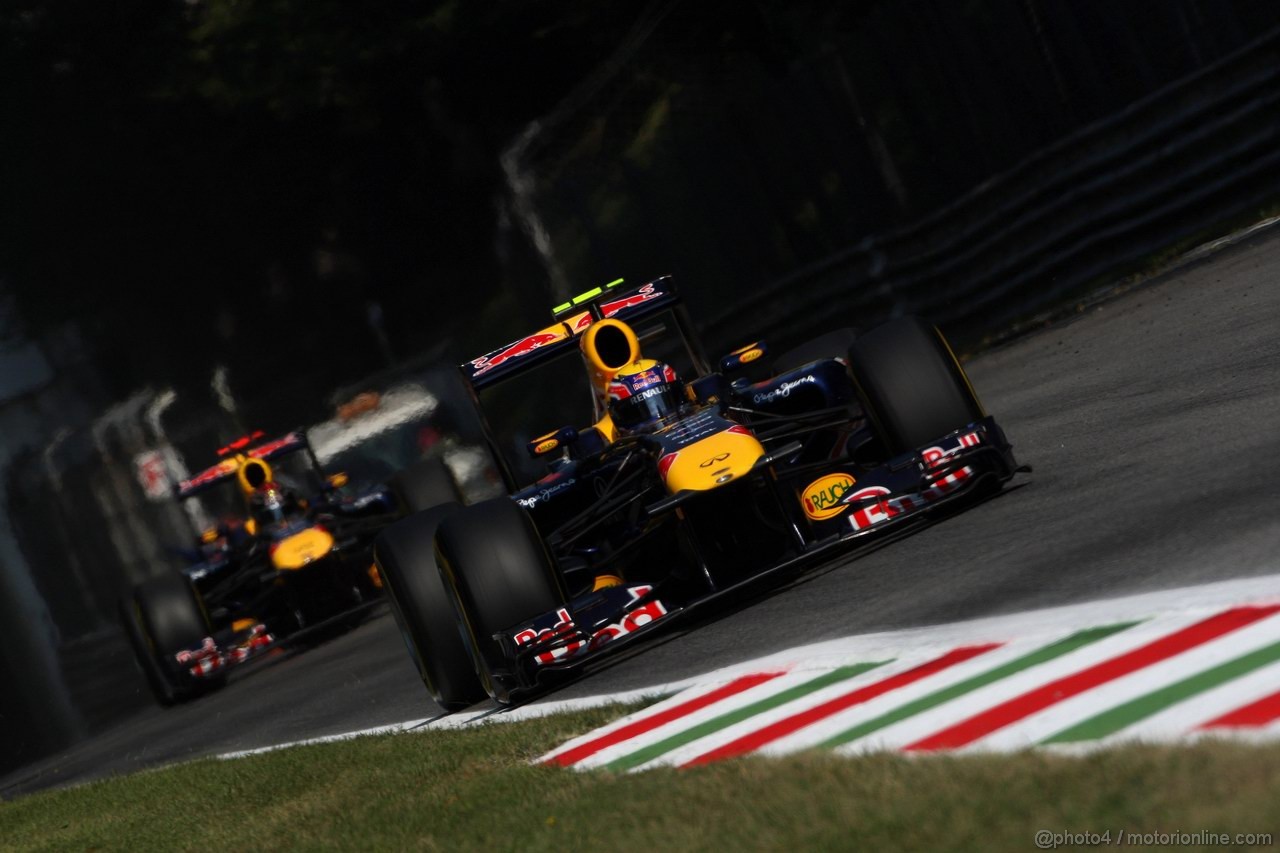 GP ITALIA, 09.09.2011- Prove Libere 2, Venerdi', Mark Webber (AUS), Red Bull Racing, RB7 