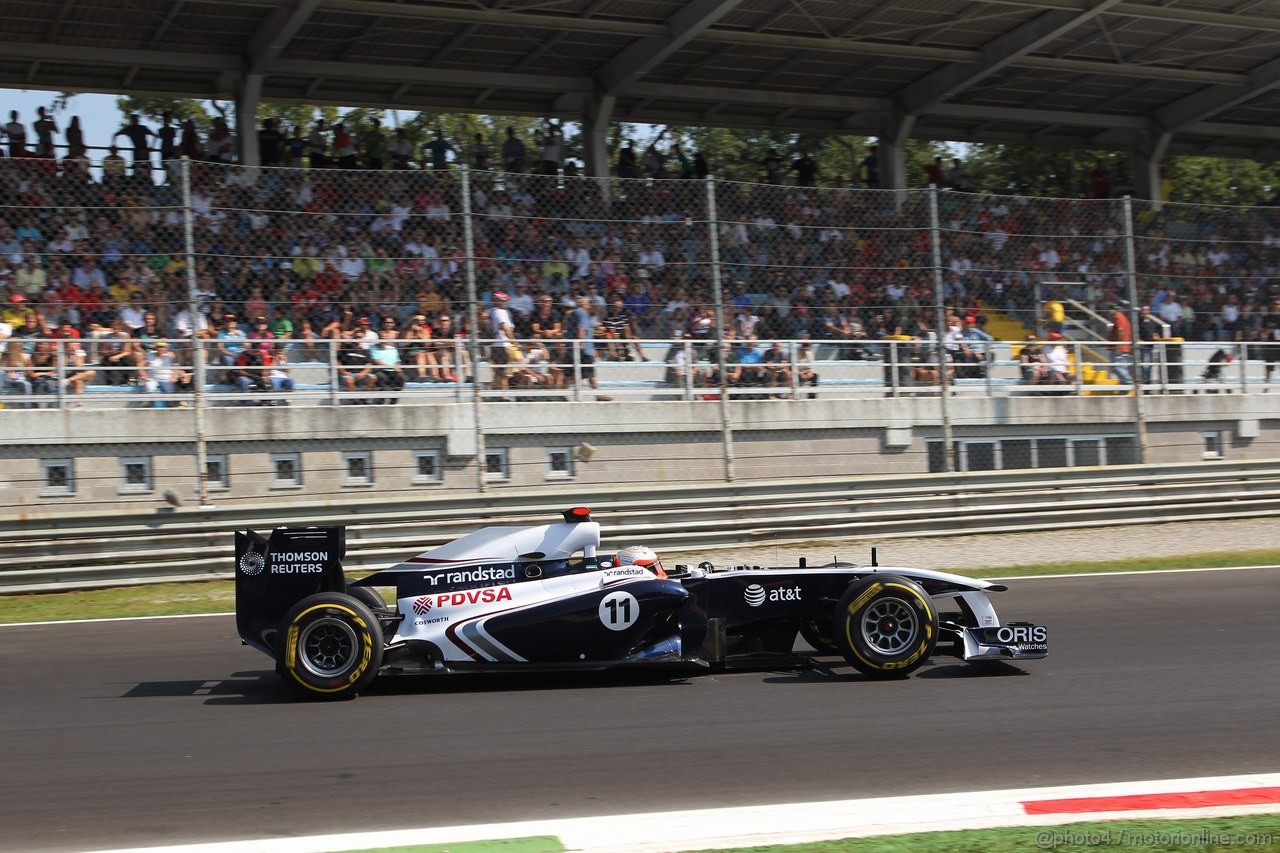 GP ITALIA, 09.09.2011- Prove Libere 2, Venerdi', Rubens Barrichello (BRA), Williams FW33 