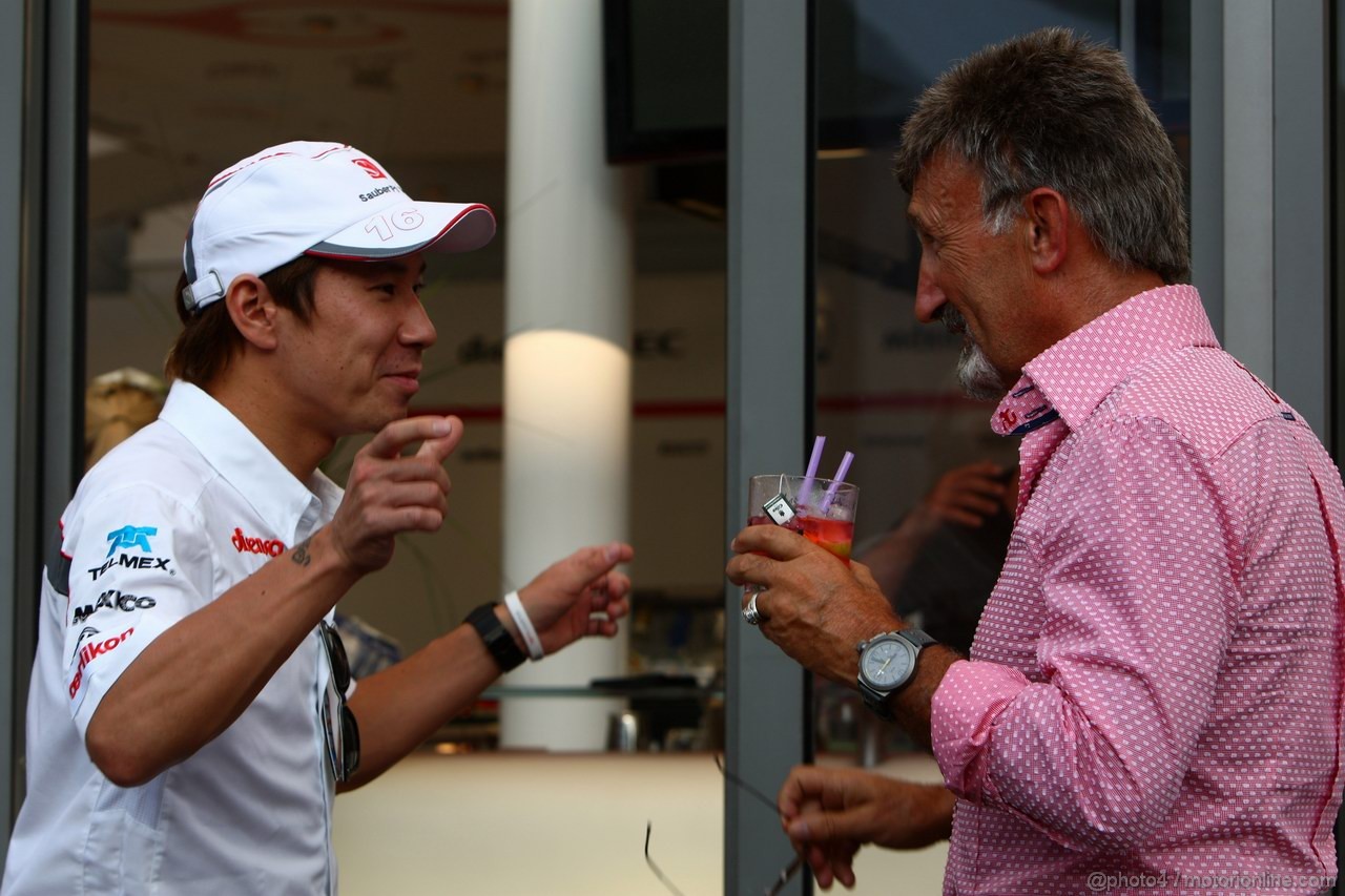 GP ITALIA, 09.09.2011- Kamui Kobayashi (JAP), Sauber F1 Team C30 e Eddie Jordan