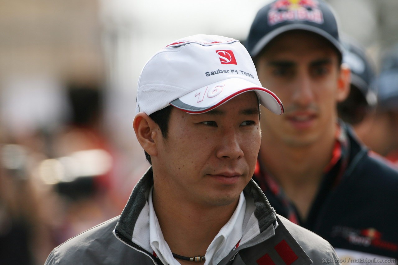 GP KOREA, 16.10.2011- Kamui Kobayashi (JAP), Sauber F1 Team C30 e S�bastien Buemi (SUI), Scuderia Toro Rosso, STR6 