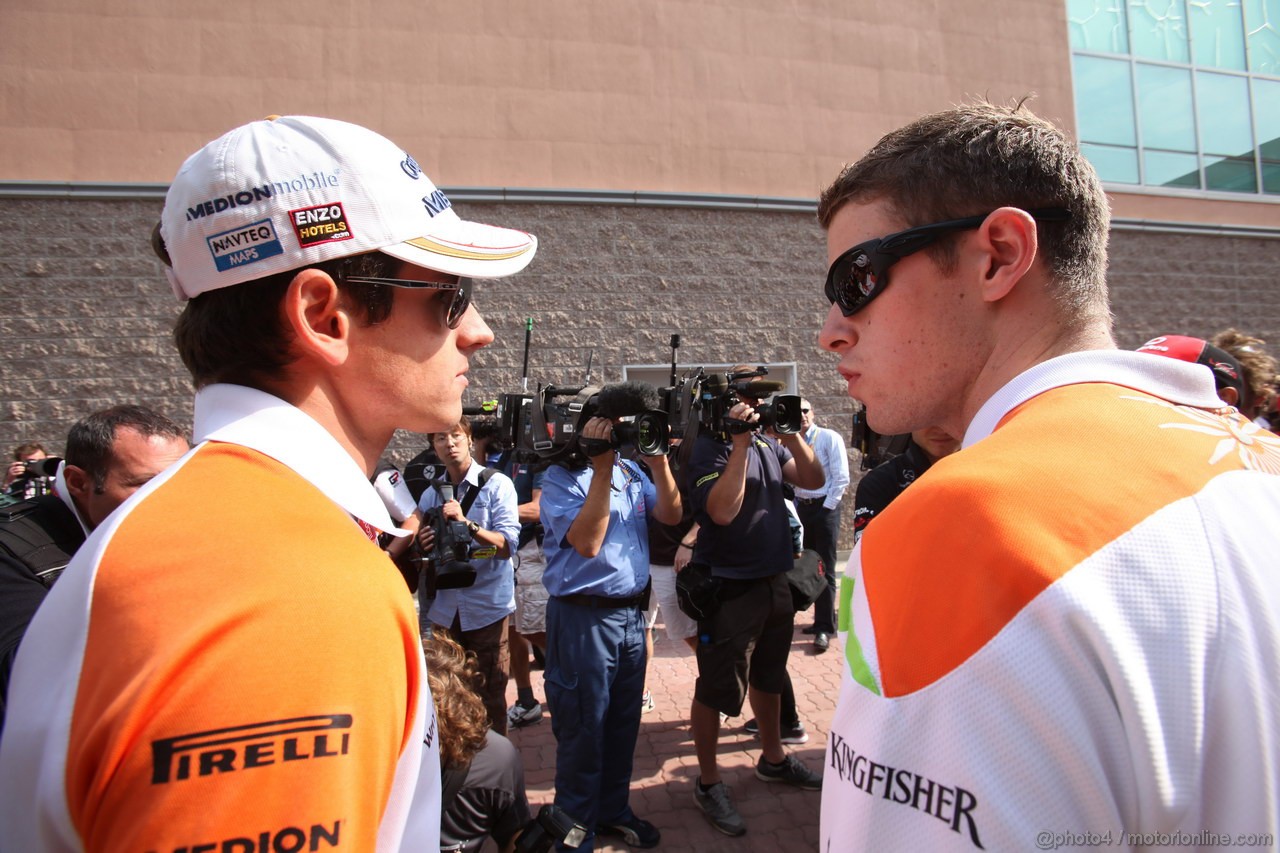GP KOREA, 16.10.2011- Adrian Sutil (GER), Force India F1 Team, VJM04 e Paul di Resta (GBR) Force India VJM04 