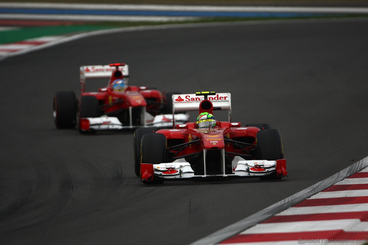 GP KOREA, 16.10.2011- Gara, Fernando Alonso (ESP), Ferrari, F-150 Italia e Felipe Massa (BRA), Ferrari, F-150 Italia 