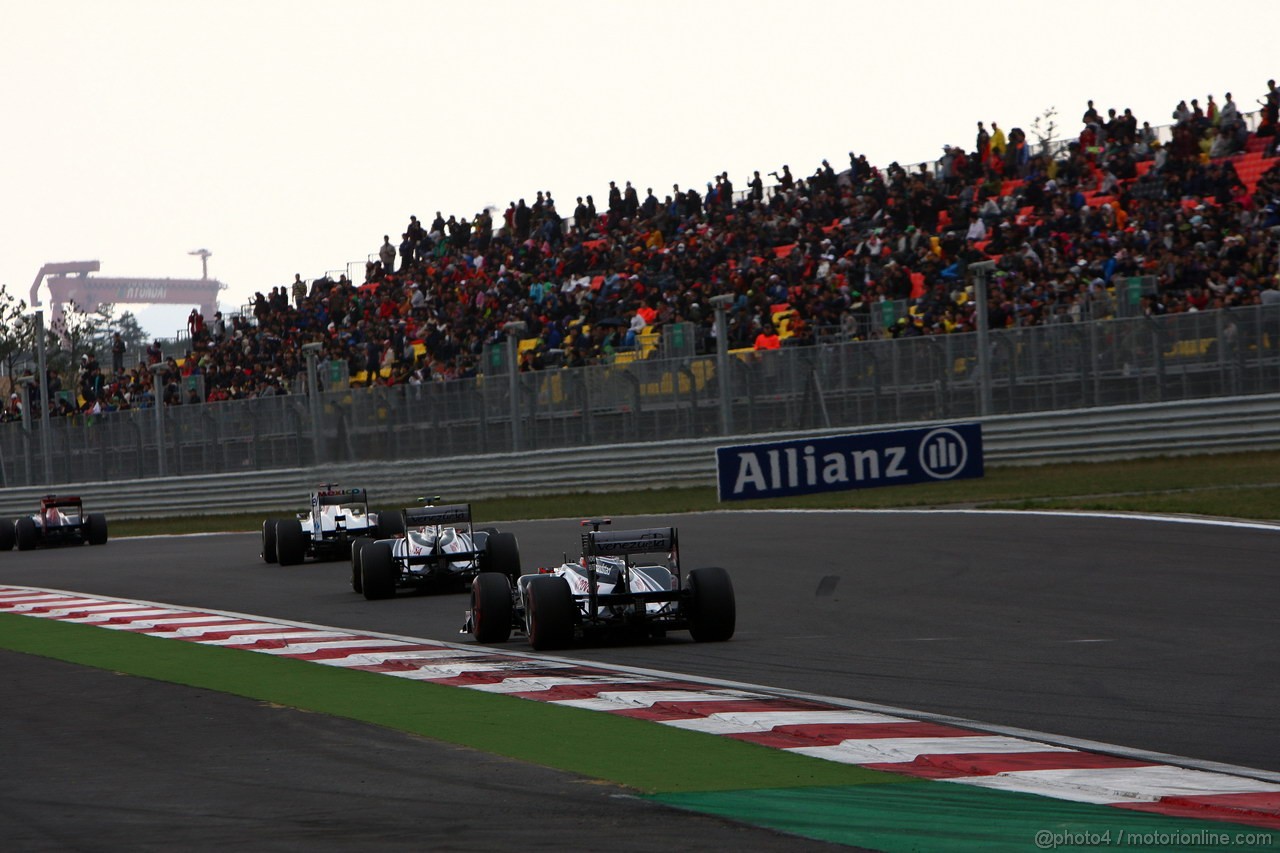 GP KOREA, 16.10.2011- Gara, Rubens Barrichello (BRA), Williams FW33 