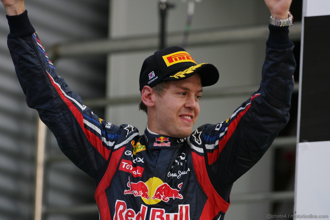 GP KOREA, 16.10.2011- Gara, Sebastian Vettel (GER), Red Bull Racing, RB7 vincitore