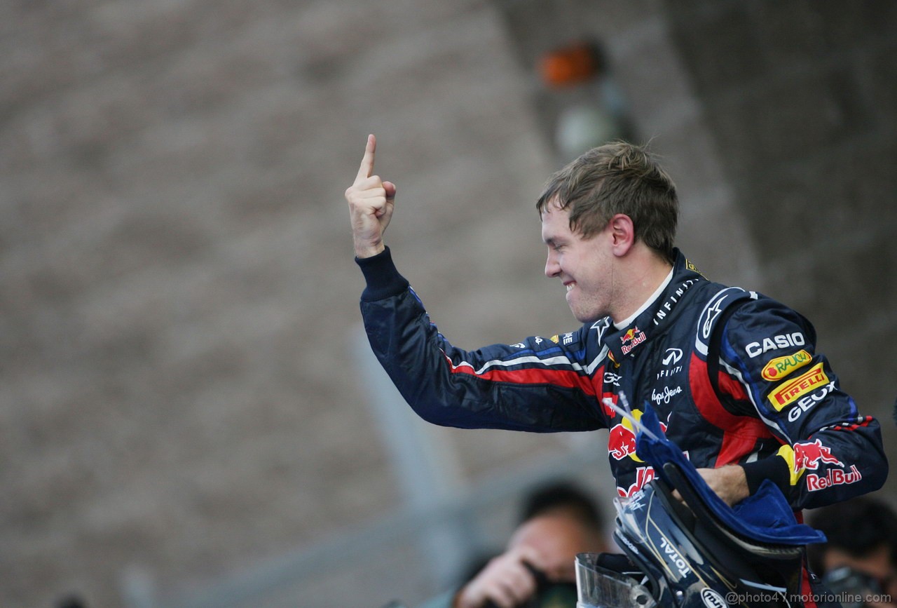 GP KOREA, 16.10.2011- Gara, Sebastian Vettel (GER), Red Bull Racing, RB7 vincitore 