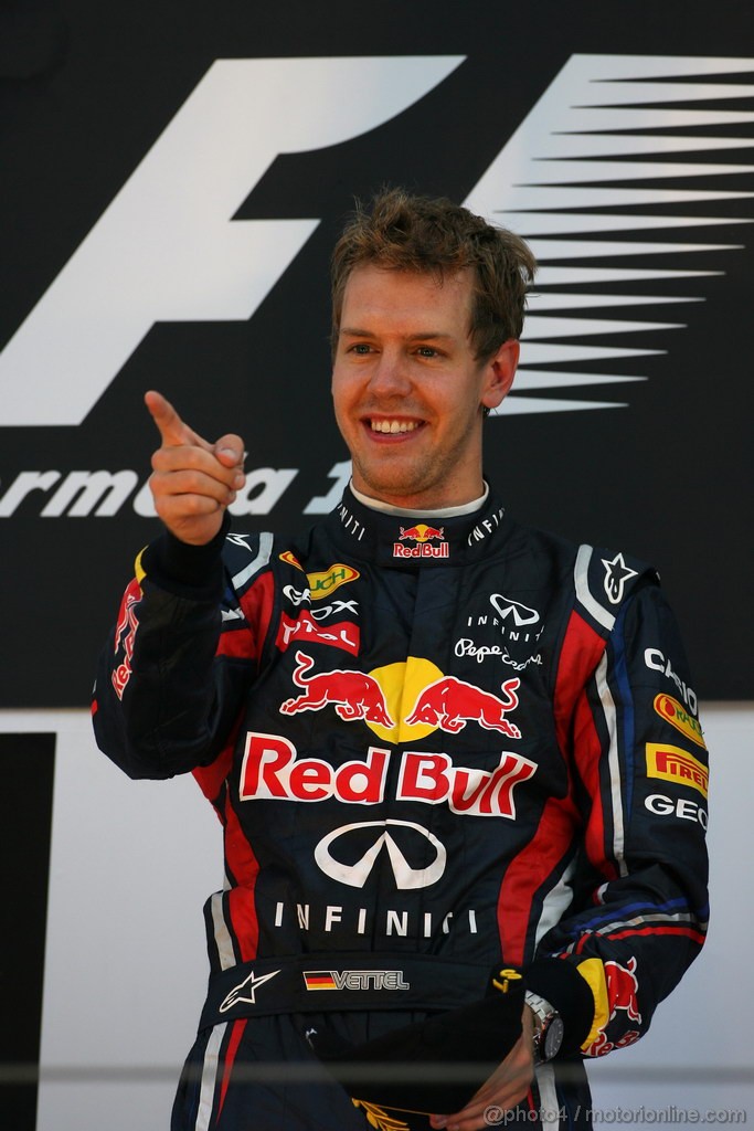 GP KOREA, 16.10.2011- Gara, Sebastian Vettel (GER), Red Bull Racing, RB7 vincitore 