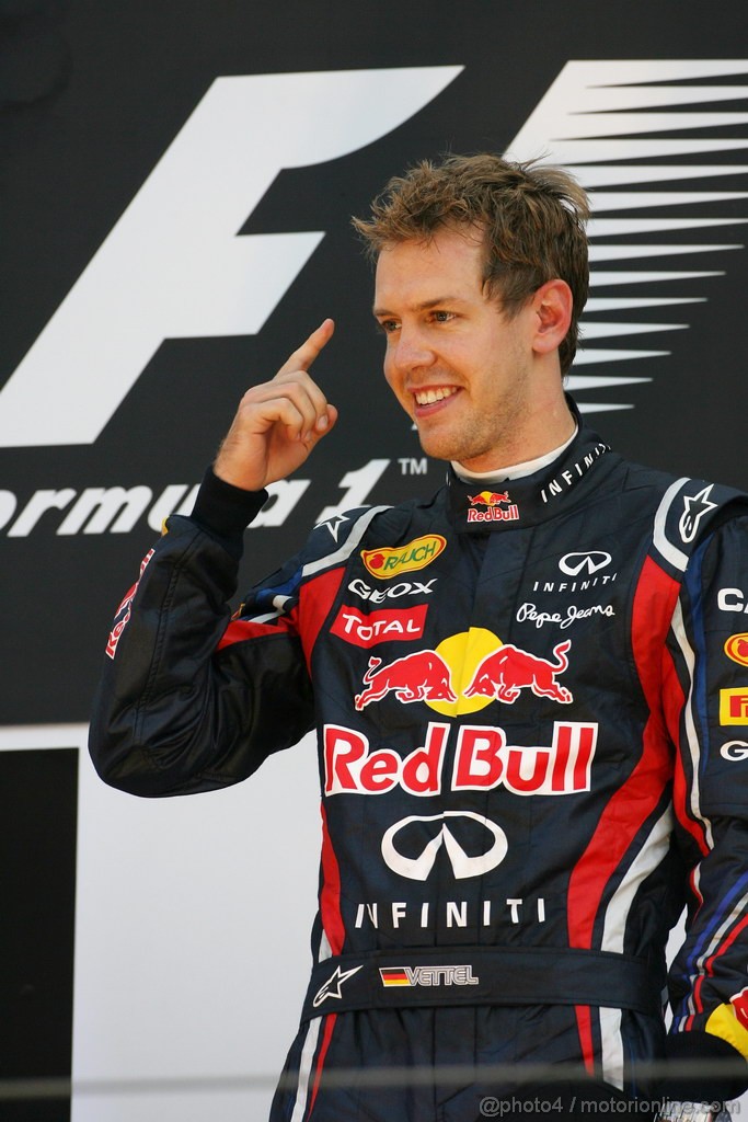 GP KOREA, 16.10.2011- Gara, Sebastian Vettel (GER), Red Bull Racing, RB7 vincitore 