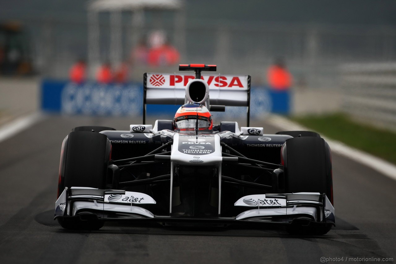 GP KOREA, 16.10.2011- Gara, Rubens Barrichello (BRA), Williams FW33 