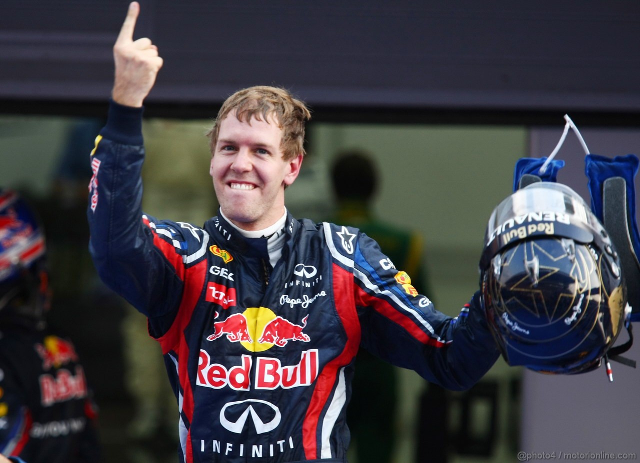GP KOREA, 16.10.2011- Gara, Sebastian Vettel (GER), Red Bull Racing, RB7 vincitore 