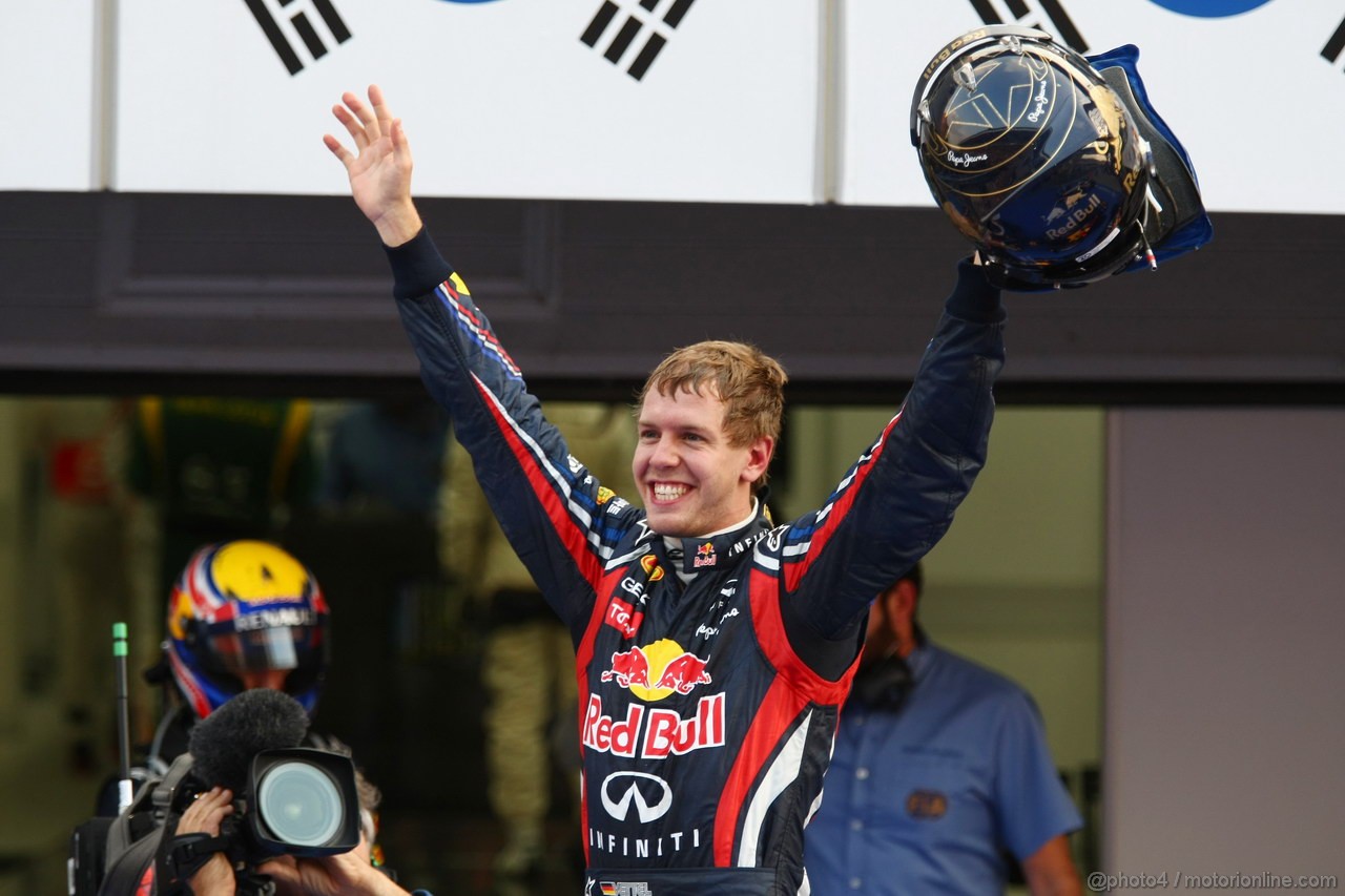 GP KOREA, 16.10.2011- Gara, Sebastian Vettel (GER), Red Bull Racing, RB7 vincitore 