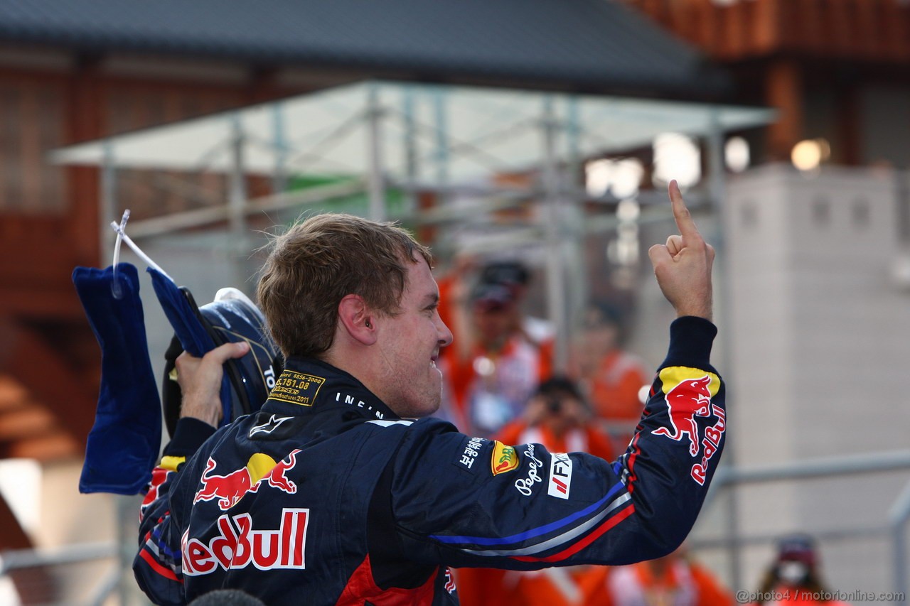 GP KOREA, 16.10.2011- Gara, Sebastian Vettel (GER), Red Bull Racing, RB7 vincitore 