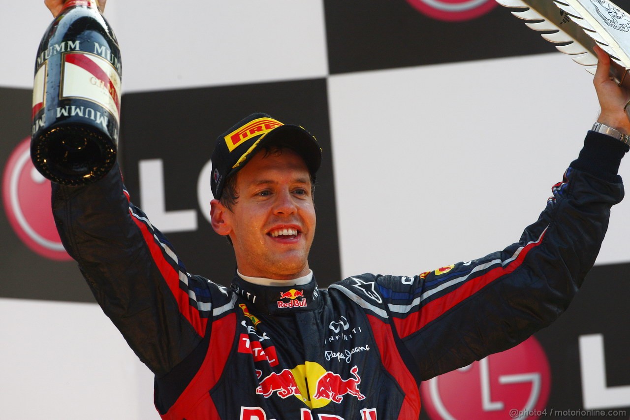 GP KOREA, 16.10.2011- Gara, Sebastian Vettel (GER), Red Bull Racing, RB7 vincitore 
