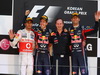 GP KOREA, 16.10.2011- Gara, Lewis Hamilton (GBR), McLaren  Mercedes, MP4-26 secondo, Sebastian Vettel (GER), Red Bull Racing, RB7 vincitore, Christian Horner (GBR), Red Bull Racing, Sporting Director e Mark Webber (AUS), Red Bull Racing, RB7 terzo 