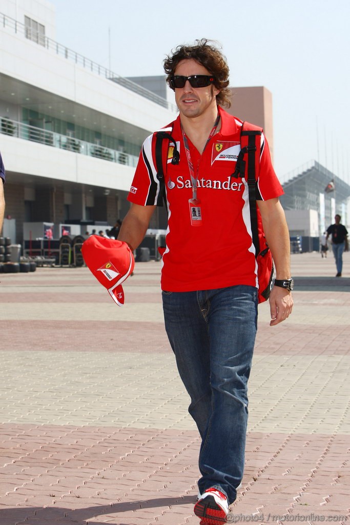 GP KOREA, 13.10.2011- Fernando Alonso (ESP), Ferrari, F-150 Italia 