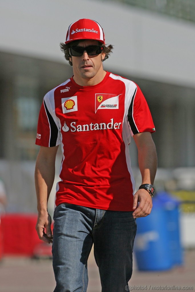 GP KOREA, 13.10.2011- Fernando Alonso (ESP), Ferrari, F-150 Italia 