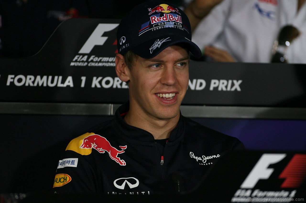 GP KOREA, 13.10.2011- Conferenza Stampa, Sebastian Vettel (GER), Red Bull Racing, RB7 