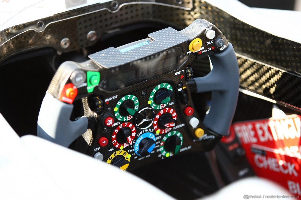 GP KOREA, 13.10.2011- Steering wheel of Mercedes GP Petronas F1 Team, MGP W02 