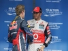 GP KOREA, 15.10.2011- Qualifiche, Lewis Hamilton (GBR), McLaren  Mercedes, MP4-26 pole position e Sebastian Vettel (GER), Red Bull Racing, RB7 secondo 