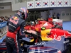 GP KOREA, 15.10.2011- Qualifiche, Mark Webber (AUS), Red Bull Racing, RB7 e Fernando Alonso (ESP), Ferrari, F-150 Italia
