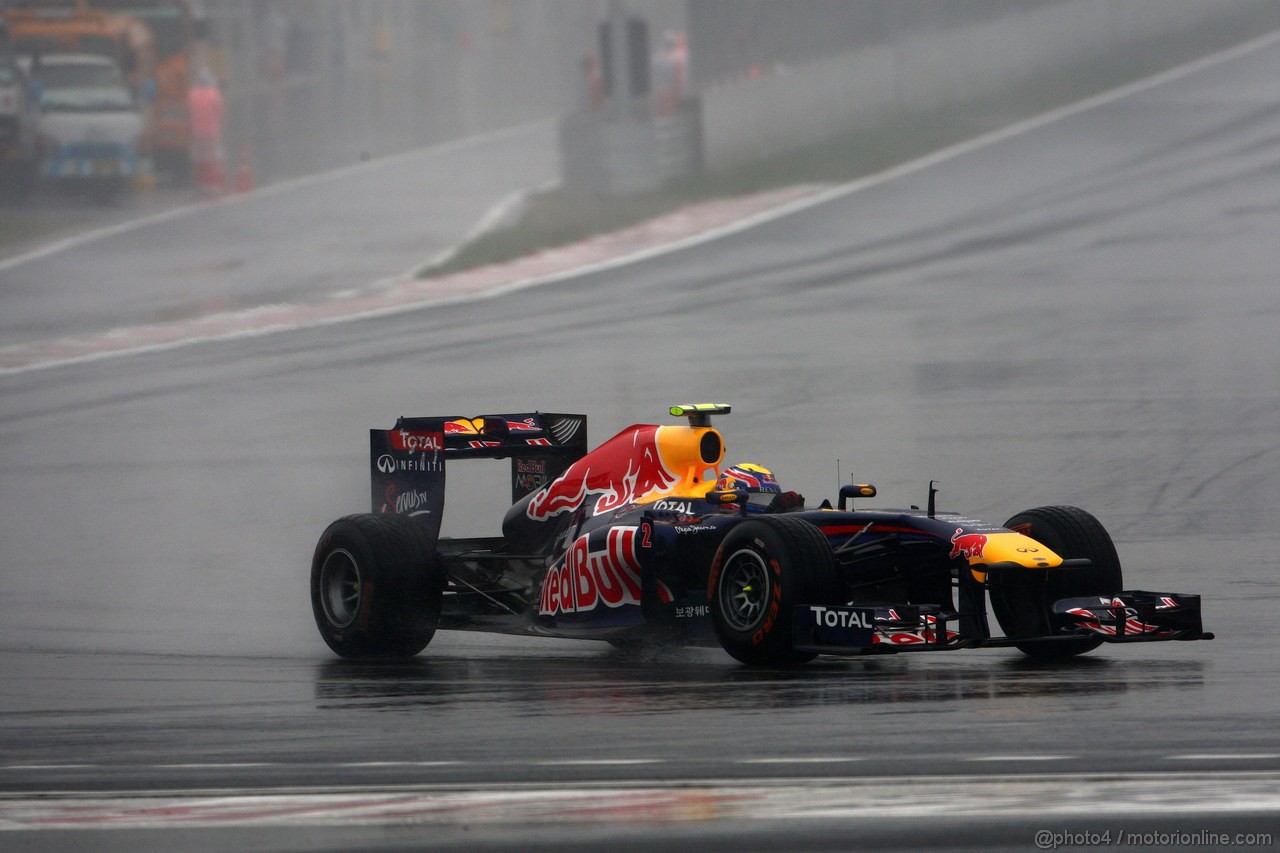 GP KOREA, 14.10.2011- Prove Libere 1, Venerdi', Mark Webber (AUS), Red Bull Racing, RB7 