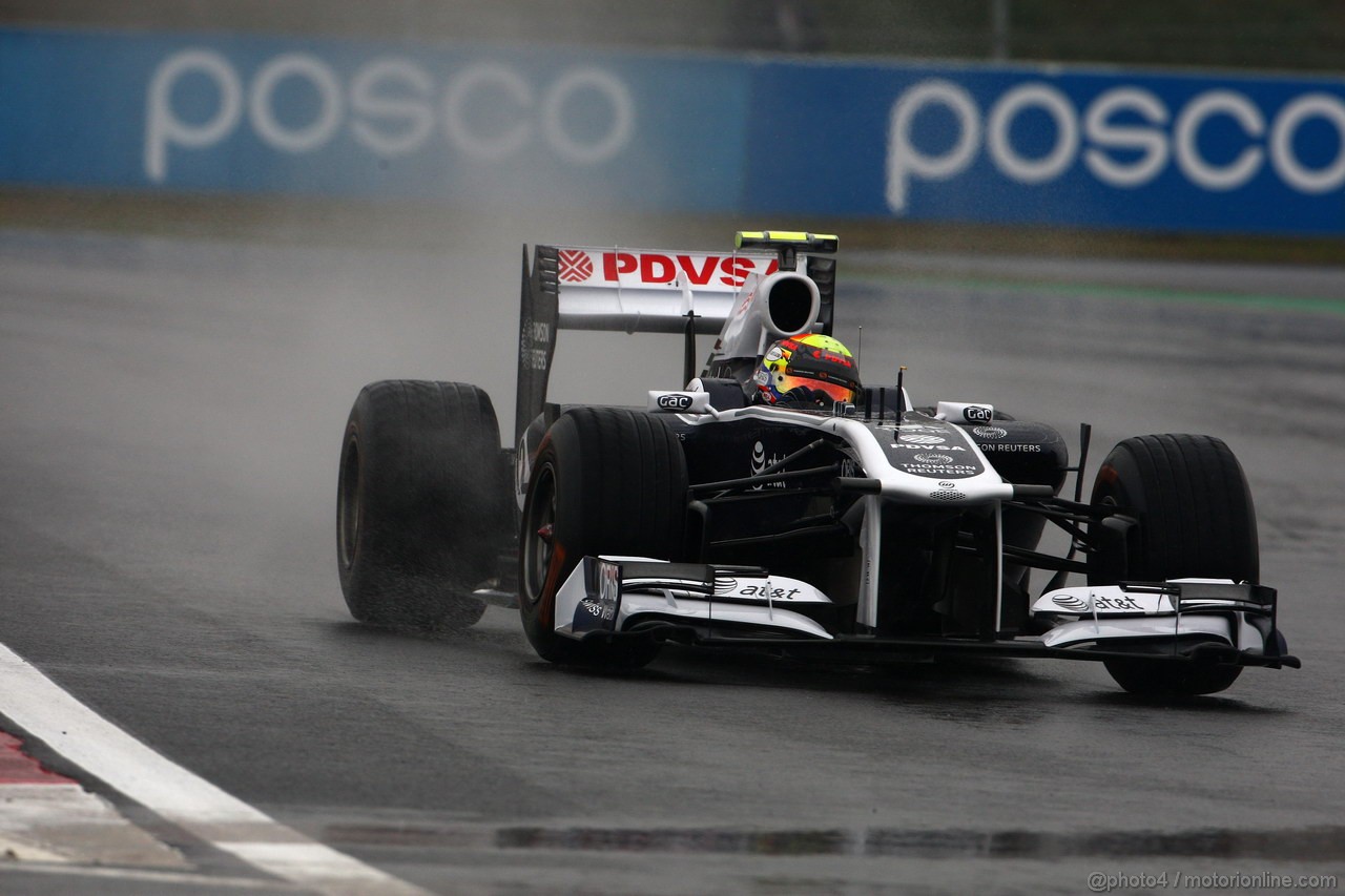 GP KOREA, 14.10.2011- Prove Libere 1, Venerdi', Pastor Maldonado (VEN), Williams FW33 