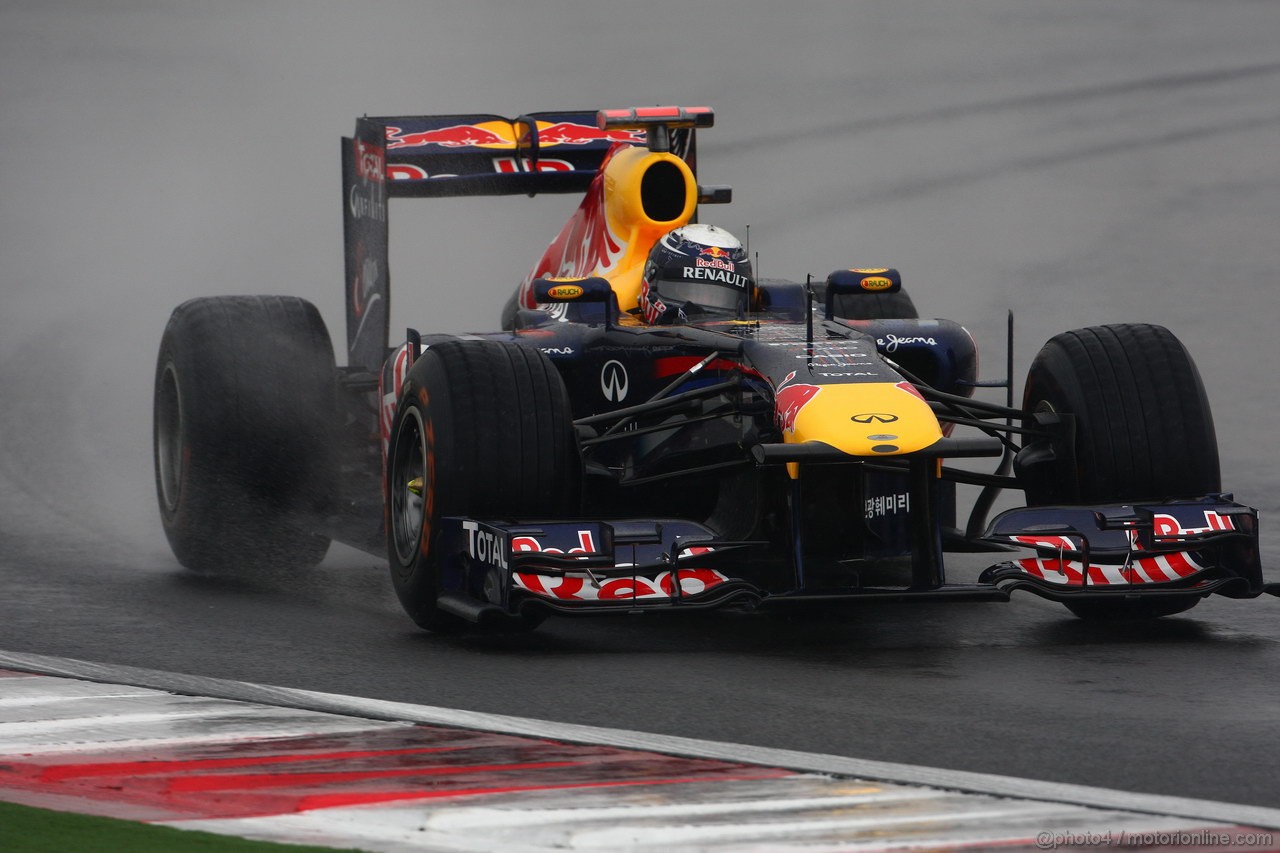 GP KOREA, 14.10.2011- Prove Libere 1, Venerdi', Sebastian Vettel (GER), Red Bull Racing, RB7 