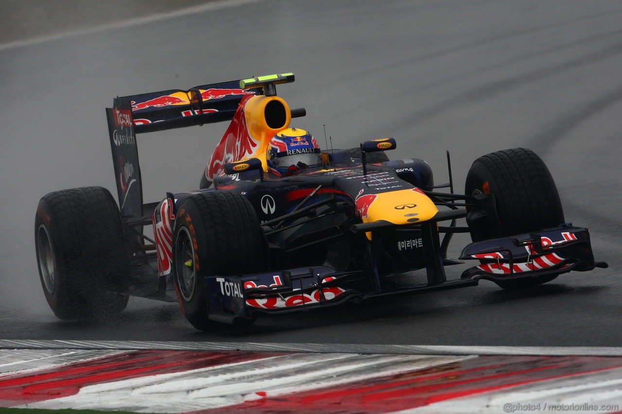 GP KOREA, 14.10.2011- Prove Libere 1, Venerdi', Mark Webber (AUS), Red Bull Racing, RB7 