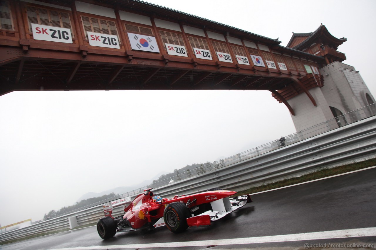 GP KOREA, 14.10.2011- Prove Libere 1, Venerdi', Fernando Alonso (ESP), Ferrari, F-150 Italia