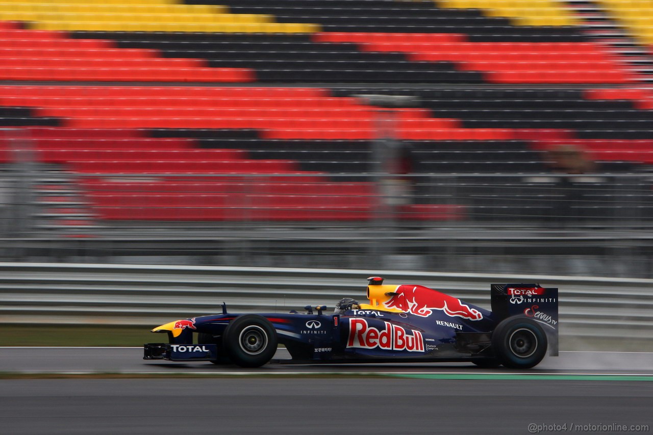 GP KOREA, 14.10.2011- Prove Libere 2, Venerdi', Sebastian Vettel (GER), Red Bull Racing, RB7 