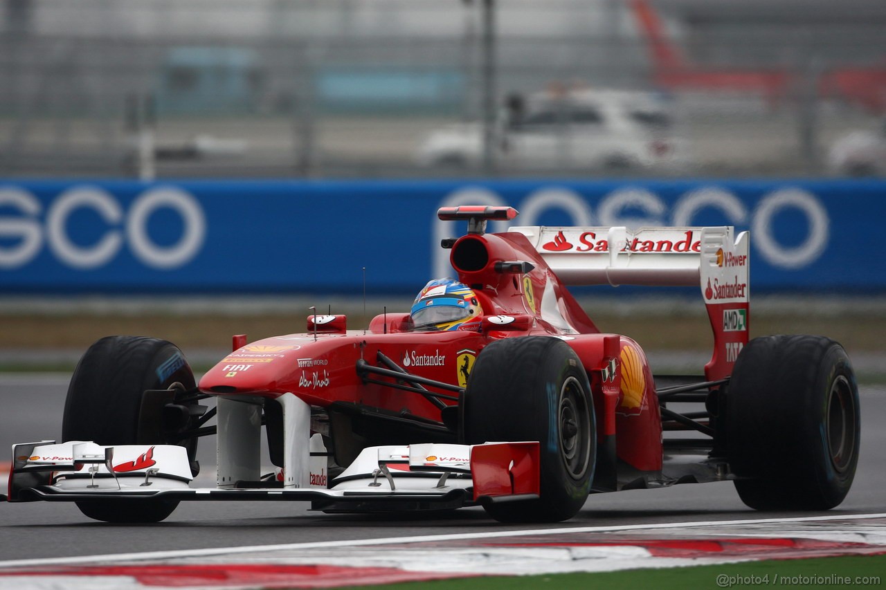 GP KOREA, 14.10.2011- Prove Libere 2, Venerdi', Fernando Alonso (ESP), Ferrari, F-150 Italia 