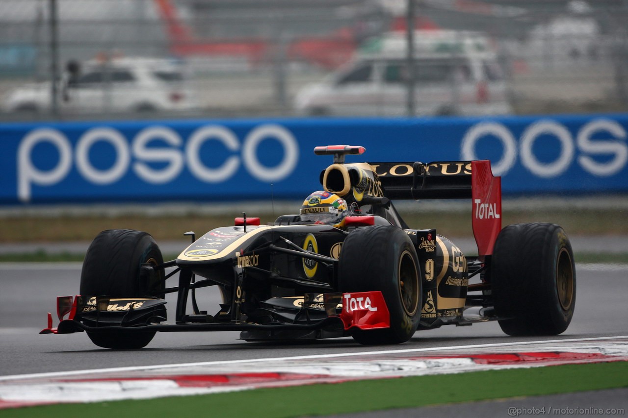 GP KOREA, 14.10.2011- Prove Libere 2, Venerdi', Bruno Senna (BRA), Lotus Renault GP R31 