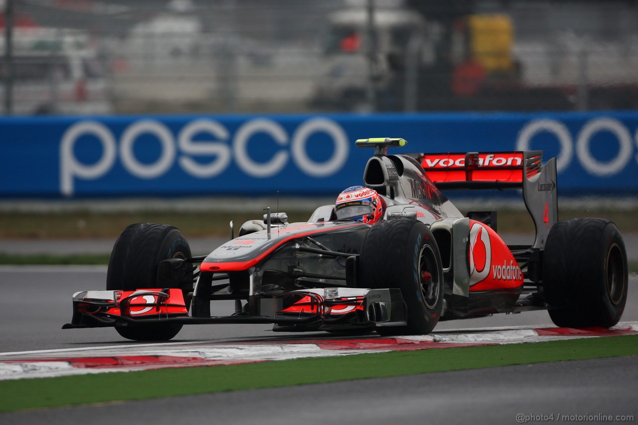 GP KOREA, 14.10.2011- Prove Libere 2, Venerdi', Jenson Button (GBR), McLaren  Mercedes, MP4-26 