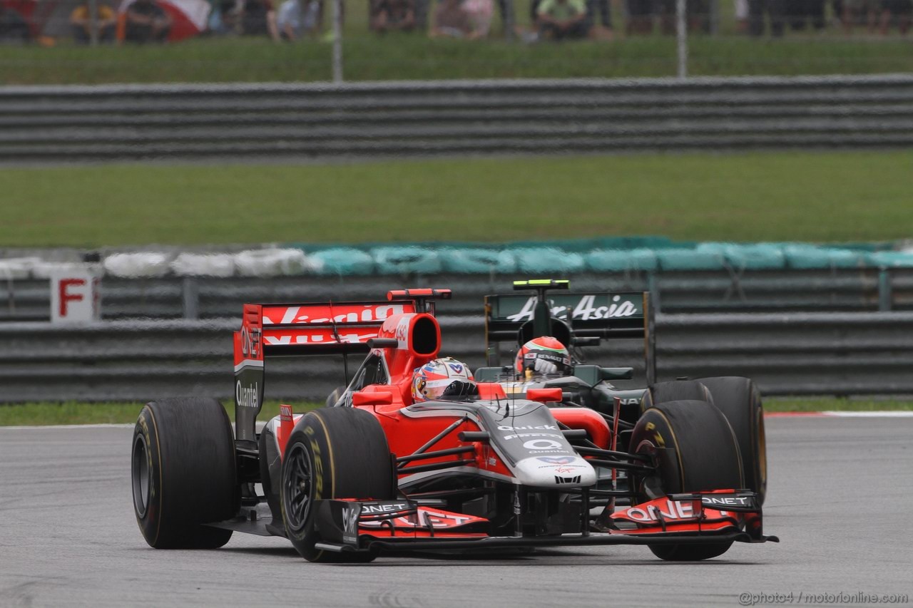 GP MALESIA, 10.04.2011- Gara, Timo Glock (GER), Marussia Virgin Racing VR-02 davanti a Jarno Trulli (ITA), Team Lotus, TL11 