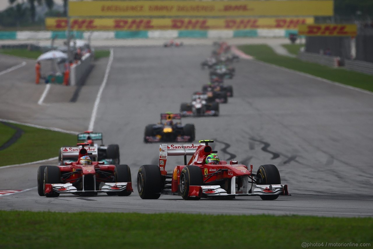 GP MALESIA, 10.04.2011- Gara, Felipe Massa (BRA), Ferrari, F-150 Italia davanti a Fernando Alonso (ESP), Ferrari, F-150 Italia 