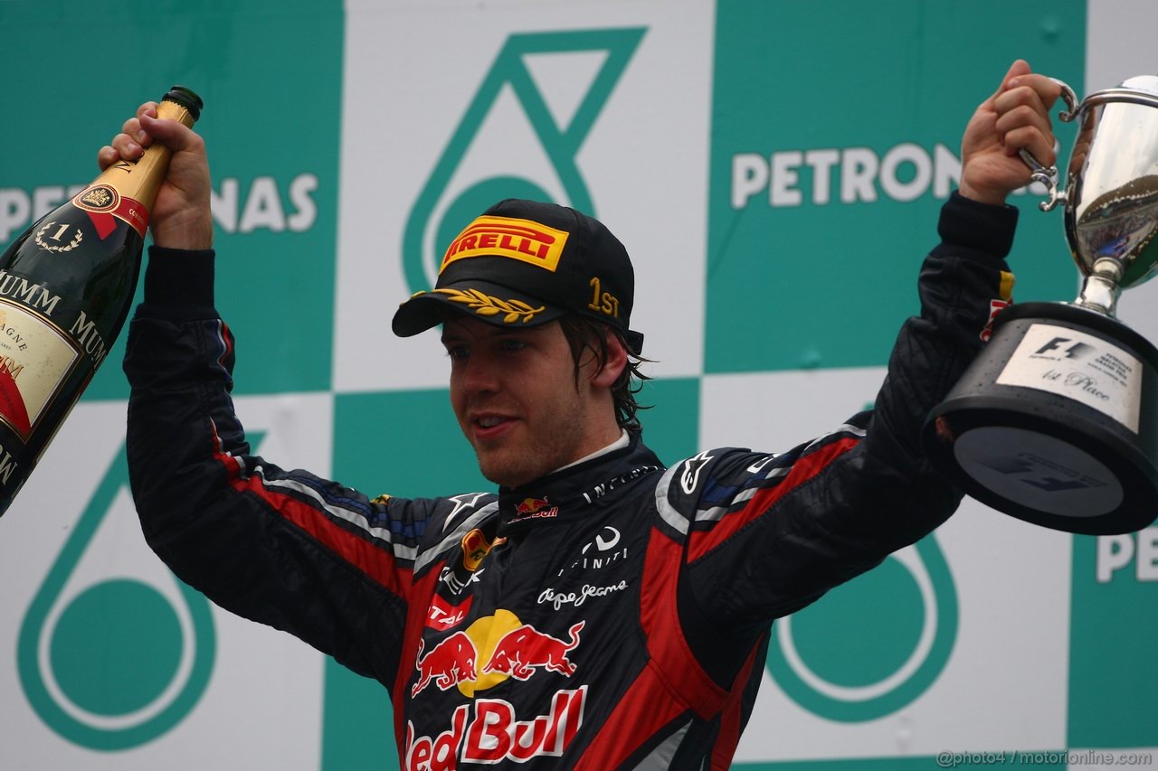 GP MALESIA, 10.04.2011- Gara, Sebastian Vettel (GER), Red Bull Racing, RB7 vincitore