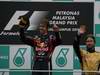 GP MALESIA, 10.04.2011- Gara, Sebastian Vettel (GER), Red Bull Racing, RB7 vincitore e Nick Heidfeld (GER) Lotus Renault GP R31  terzo 